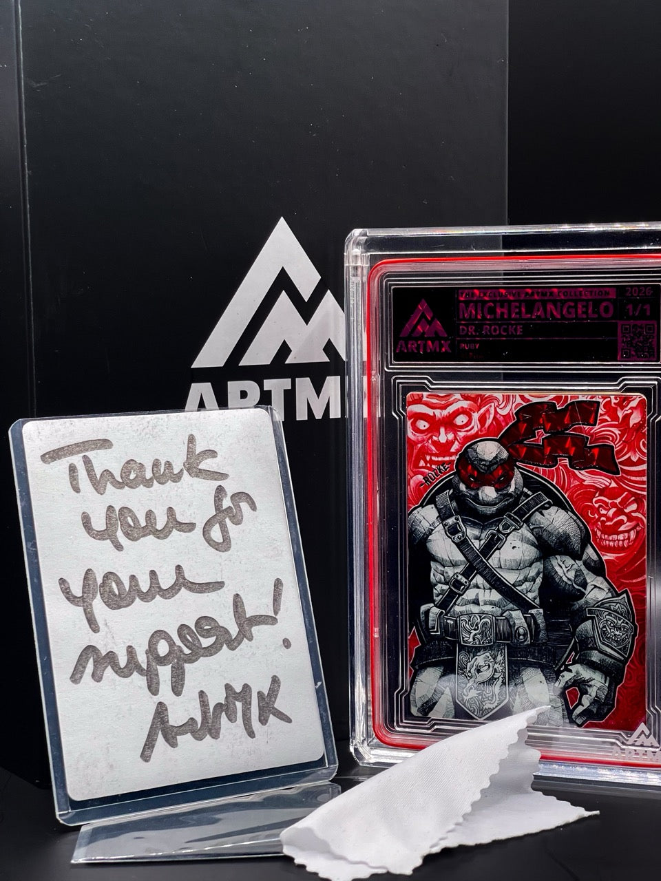 ArtMX x DR ROCKE - Michelangelo - Ruby ALPHA Variant - TMNT Homage - 1/1