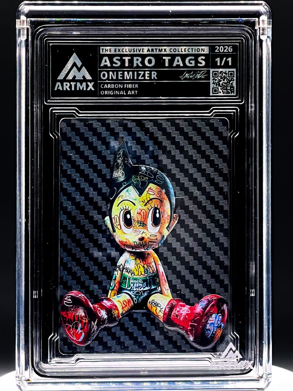 ArtMX x Onemizer - ASTRO TAGS - Carbon Fibre Variant - Astro Boy Homage 1/1