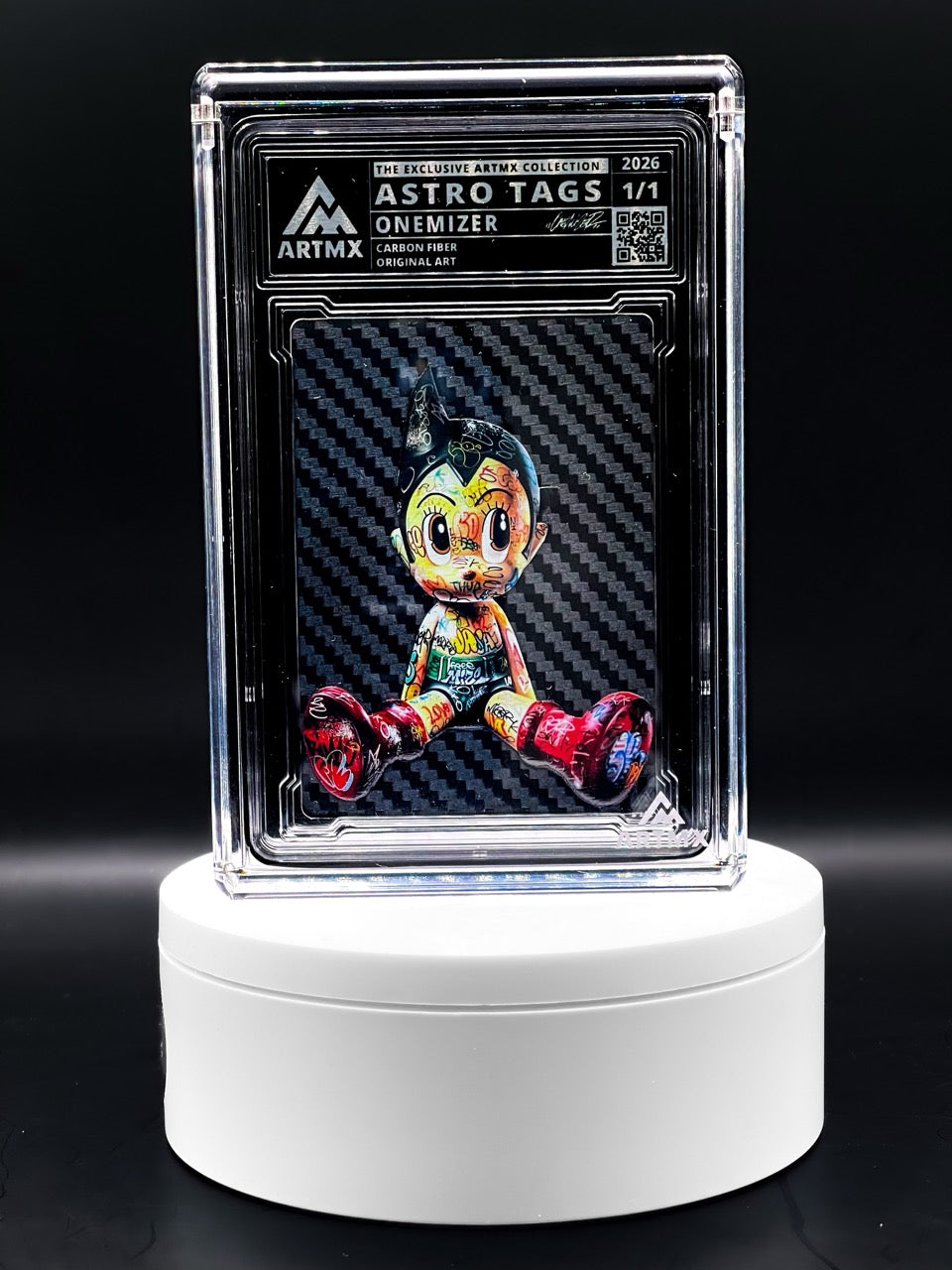 ArtMX x Onemizer - ASTRO TAGS - Carbon Fibre Variant - Astro Boy Homage 1/1