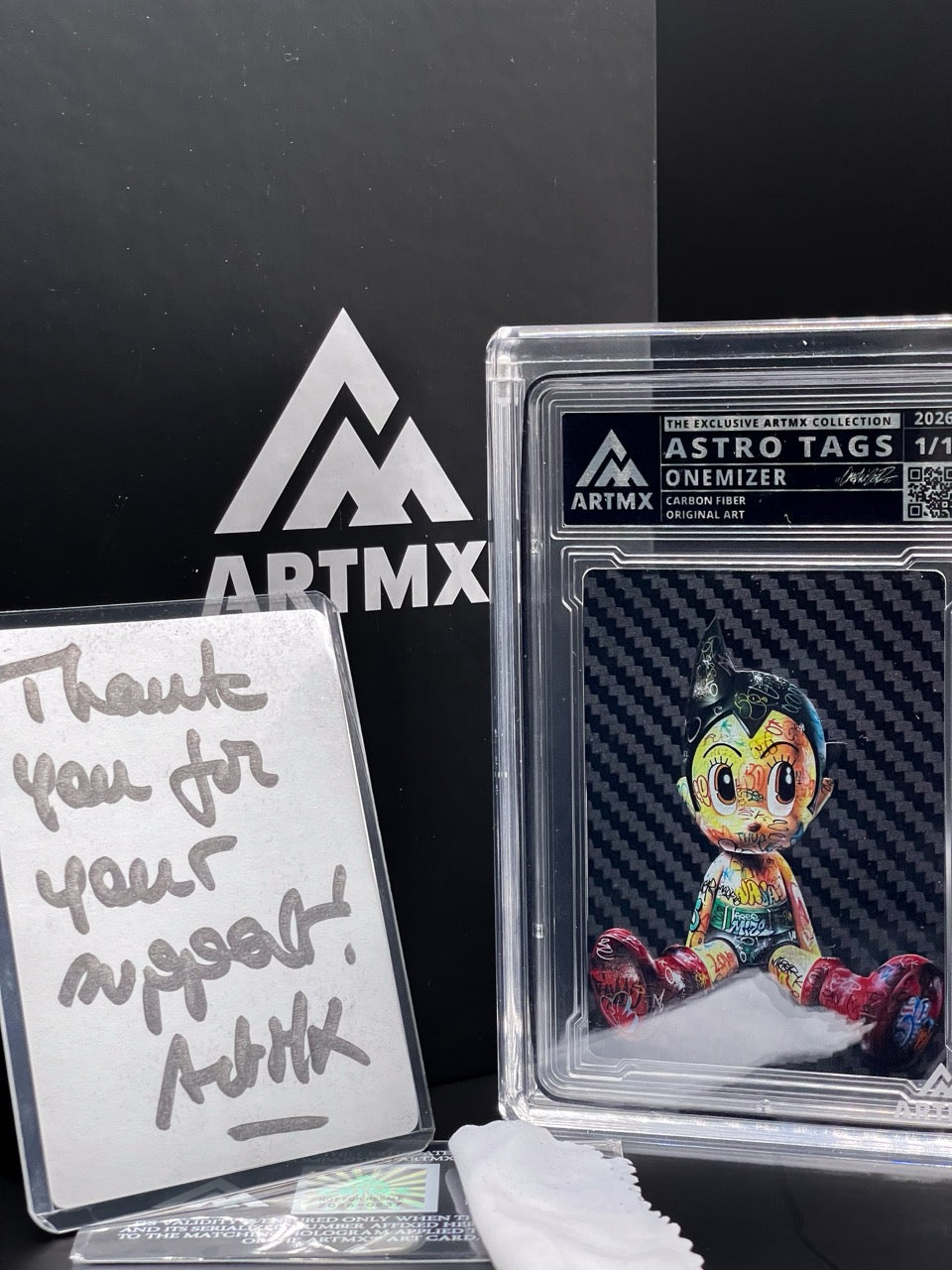 ArtMX x Onemizer - ASTRO TAGS - Carbon Fibre Variant - Astro Boy Homage 1/1