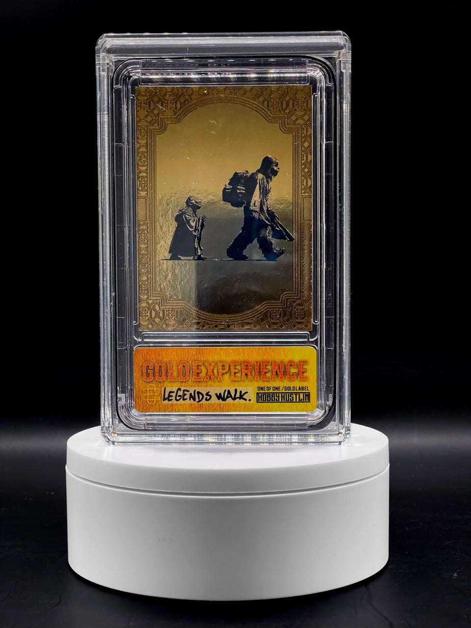 Zetaw - Gold Experiance - Legends Walk - 1/1 Gold Label Variant- Hobby Hustlin - Yoda and Chewbacca Homage Art Card