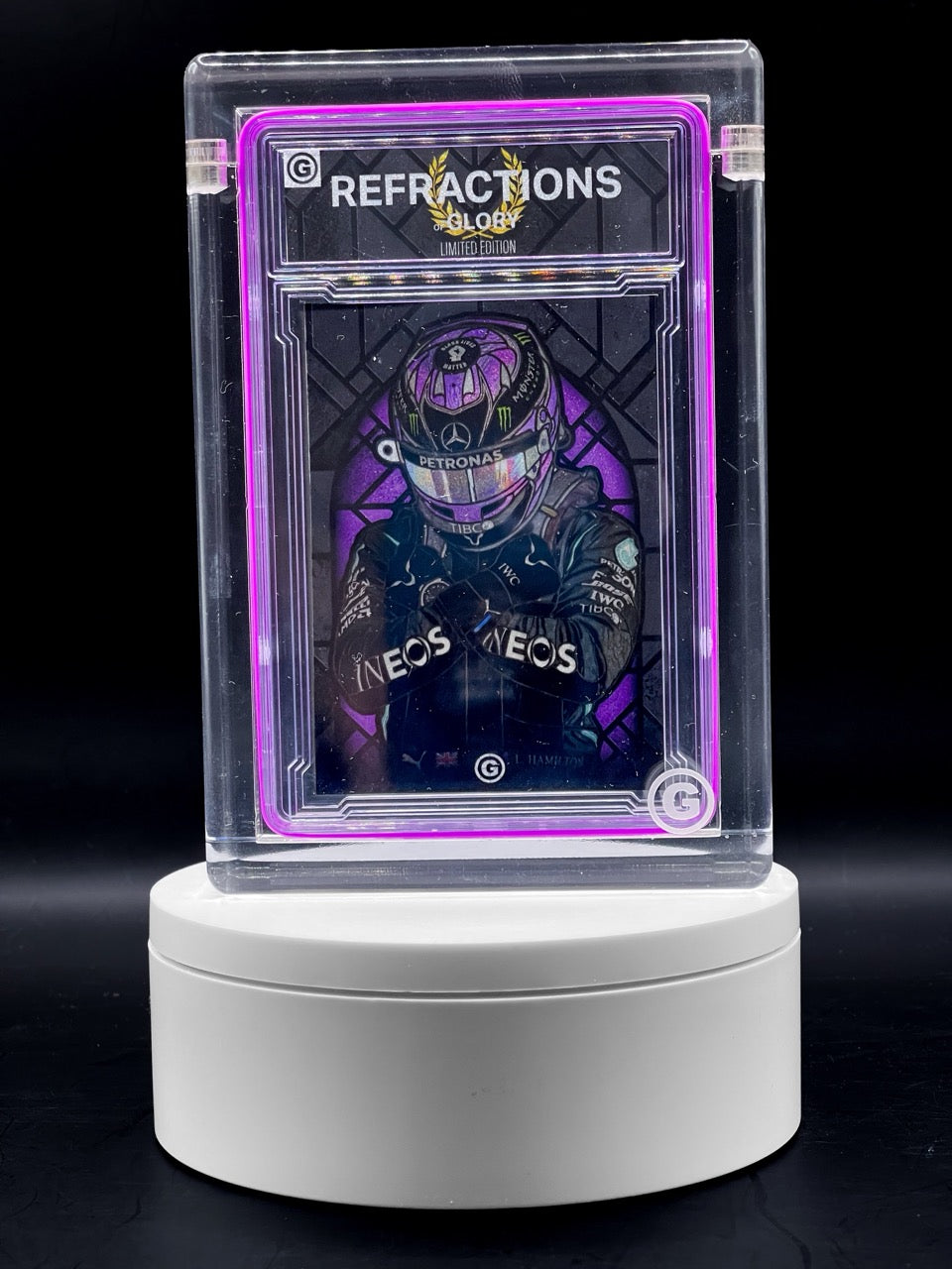 GRID LOCK - Limited Edition Stained Variant 7/15 - Refractions of Glory - Lewis Hamilton Art Card #ROG-1
