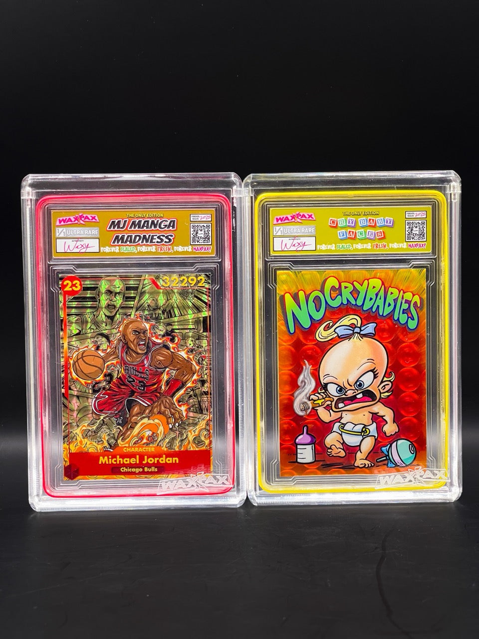 WaxPax - Art Card Duo - MJ Manga Madness - Cry Baby Faces- Ultra Rare Variants - Michael Jordan Homage